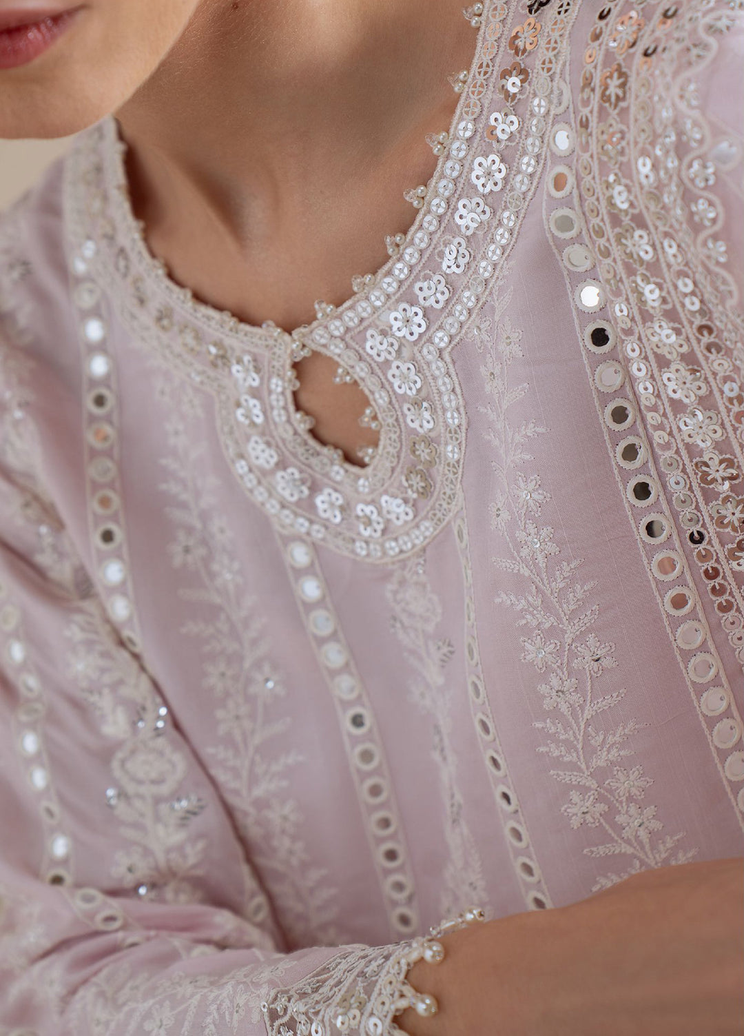 Luxe Atelier by Cross Stitch Unstitched Embroidered Silk 3 Piece Suit CS26ULA D-1 Blush Aura - Festive Collection