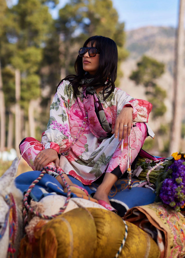 Meili by Zaha Unstitched Embroidered Lawn 3 Piece Suit ZK26UML ZL26-13B - Festive Collection