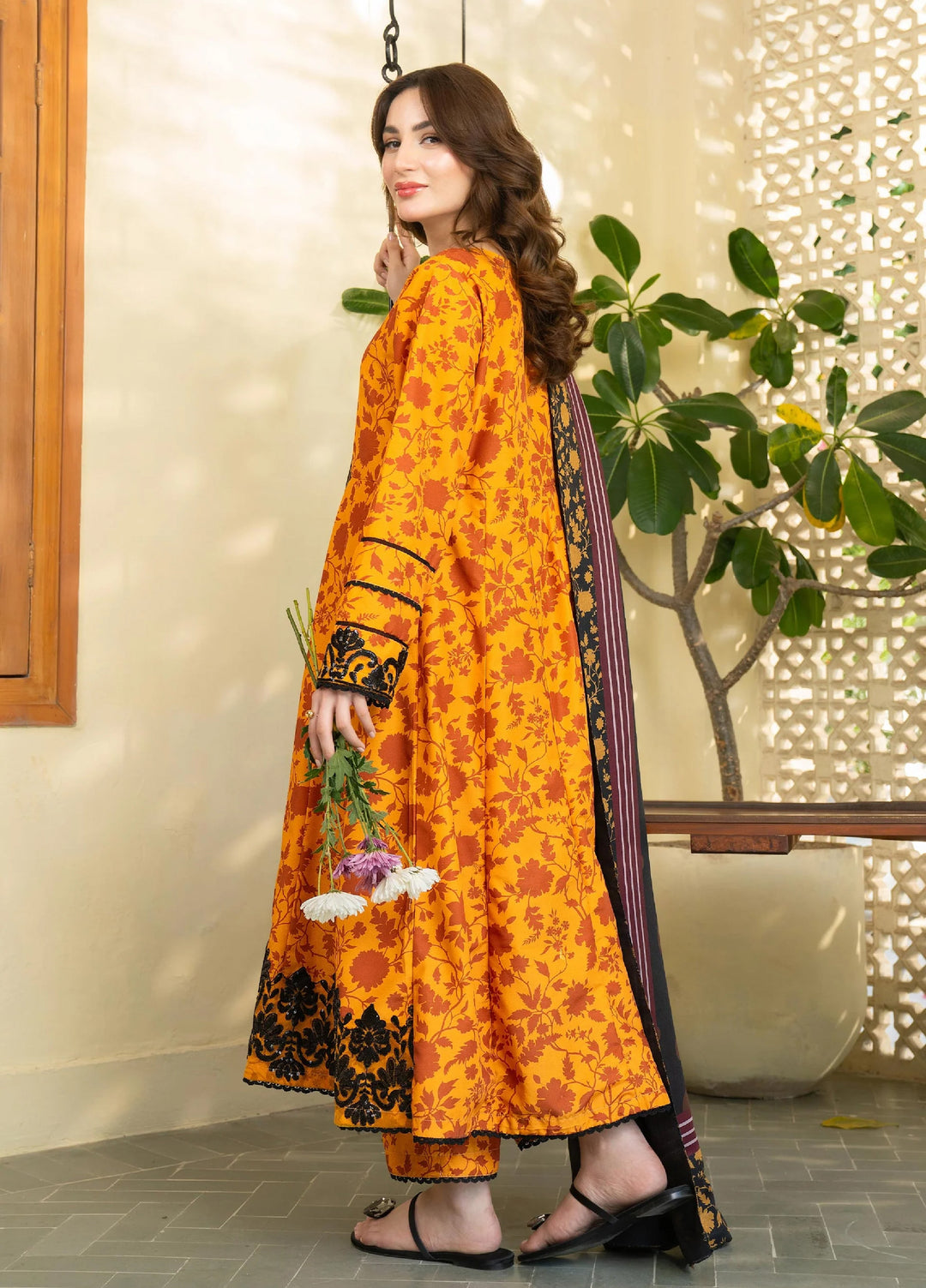 Mah e Noor Intermix by Panache 3 Piece Khaddar Sienna - Winter Collection