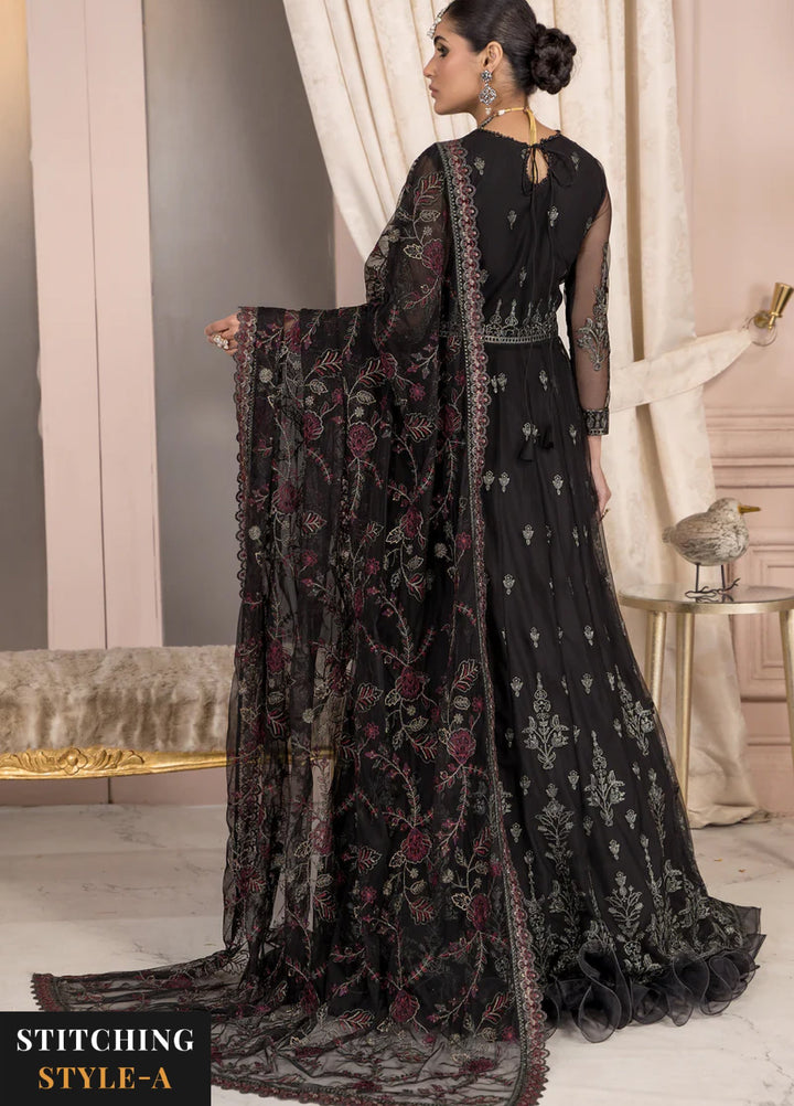 Zarif Women Unstitched Embroidered Net 3 Piece Suit ZR26UFC ZA 03 BLACK AFFAIR - Festive Collection