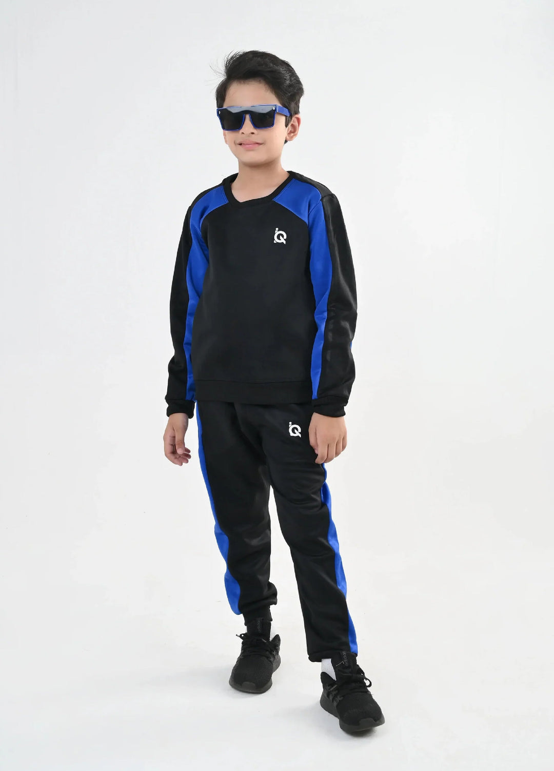 IQ Exclusive Kids Track Suit Fleece 2 PieceBlackout Blue Tracksuit-Unisex Kids - Winter Collection