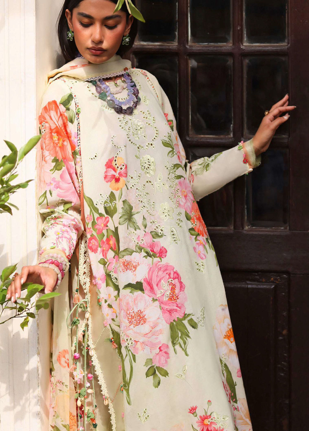 Wild Flower by Zaha Unstitched Embroidered Lawn 3 Piece Suit ZK26UWL ZF26-06 Dahlia - Festive Collection