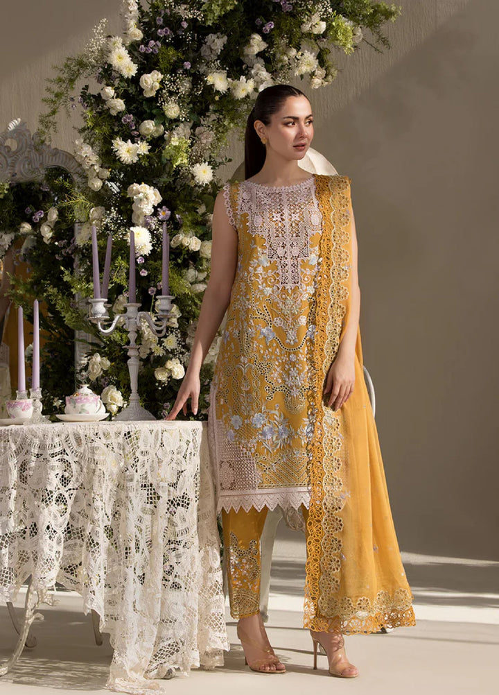 Minor Defect - Sobia Nazir Embroidered Lawn Suit Unstitched 3 Piece SN25LL D-6B - Summer Collection