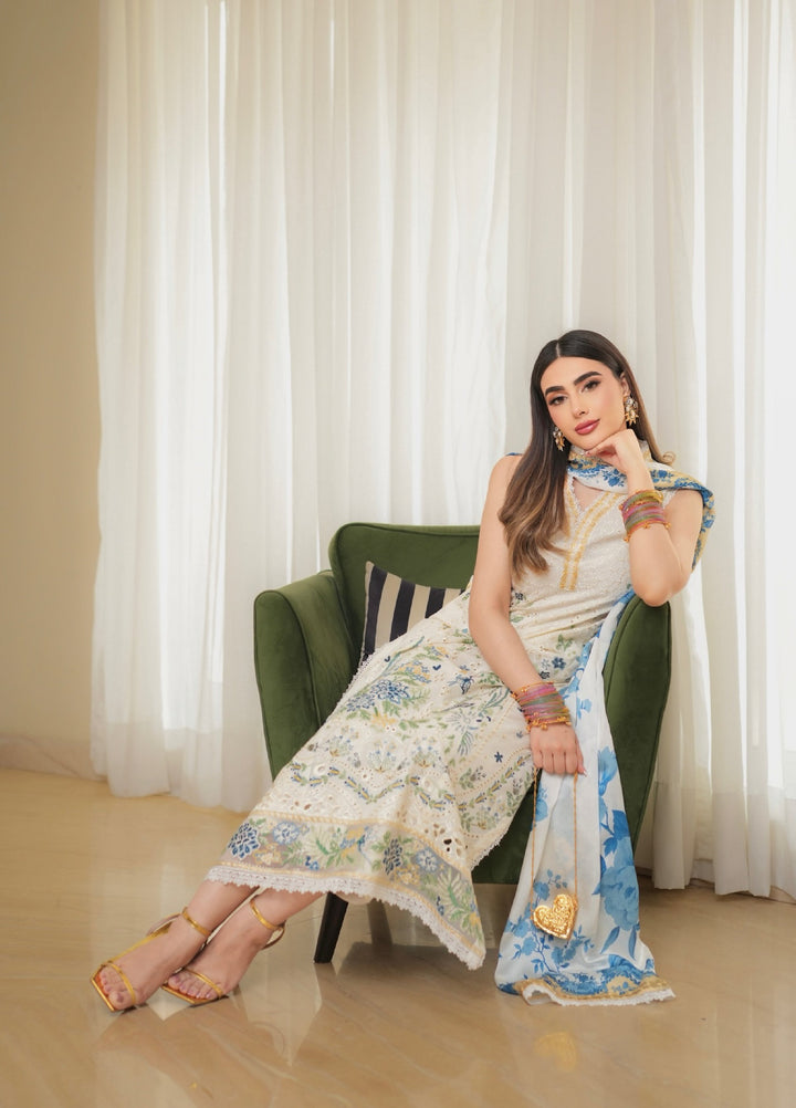 Symphony by Neeshay Unstitched Embroidered Luxury Lawn 3 Piece Suit NSH26US D-7 Reve - Summer Collection
