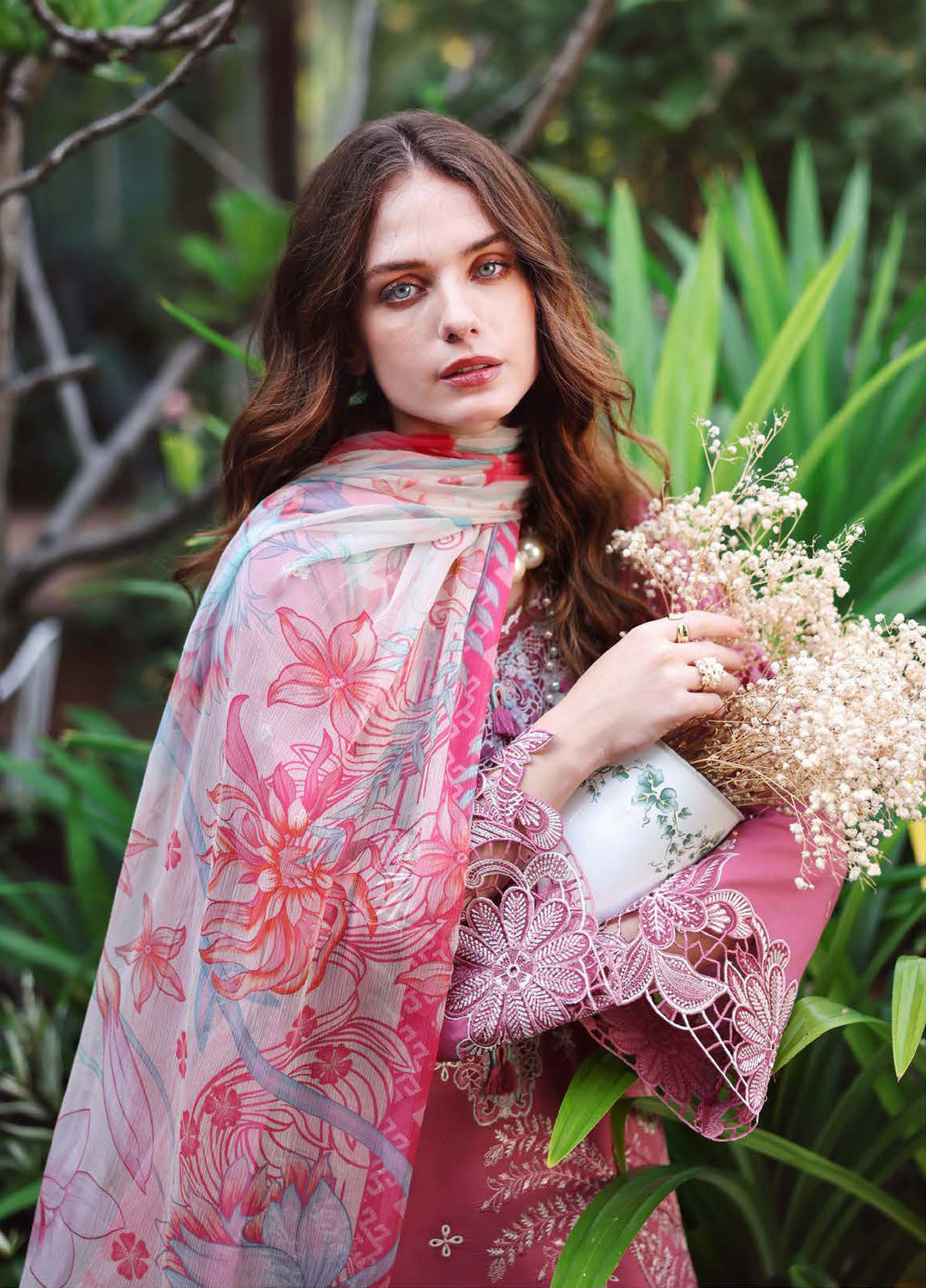 The Secret Garden by Mushq Unstitched Embroidered Lawn 3 Piece Suit MU26ULSG Mystic Camellia HUNSS260208 - Festive Collection