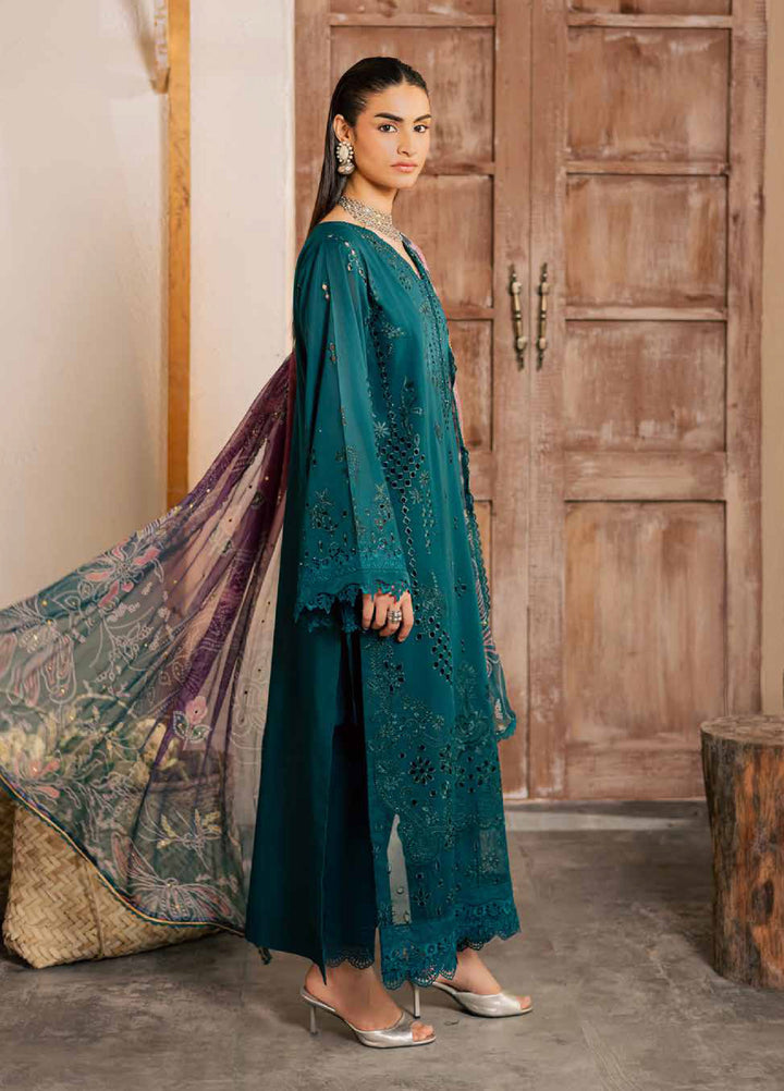 Bazar by Nureh Unstitched Chikankari Lawn 4 Piece Suit NU26UNL NE-256 - Eid Collection