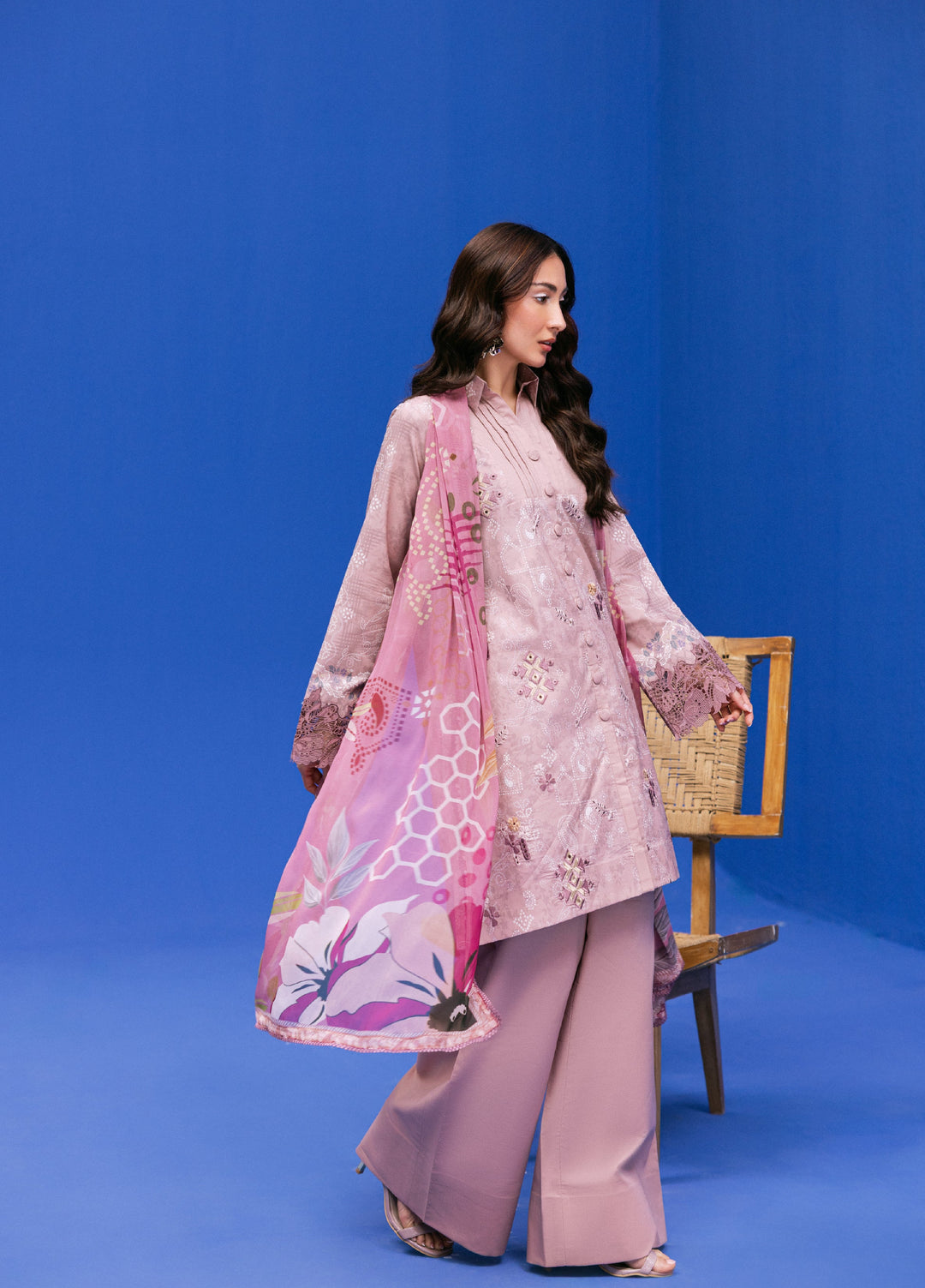Zync by Florent Unstitched Embroidered Printkari Lawn 3 Piece Suit FL26UZP FZ-5A - Summer Collection