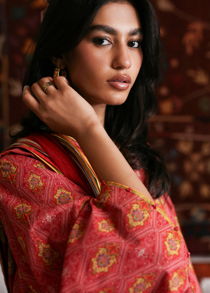 Amaya by Zaha Unstitched Printed Lawn 3 Piece Suit ZK26UAL Mehr APL26-07 - Casual Collection