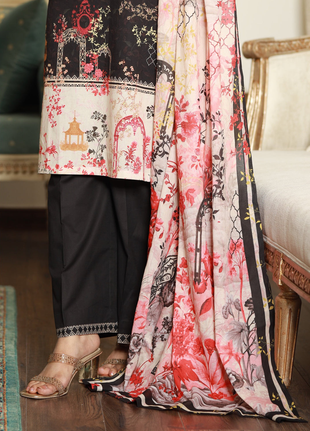 The Garden Muse by Chameli Unstitched Printed Lawn 3 Piece Suit CHM26UGM WRTS-0006 - Summer Collection
