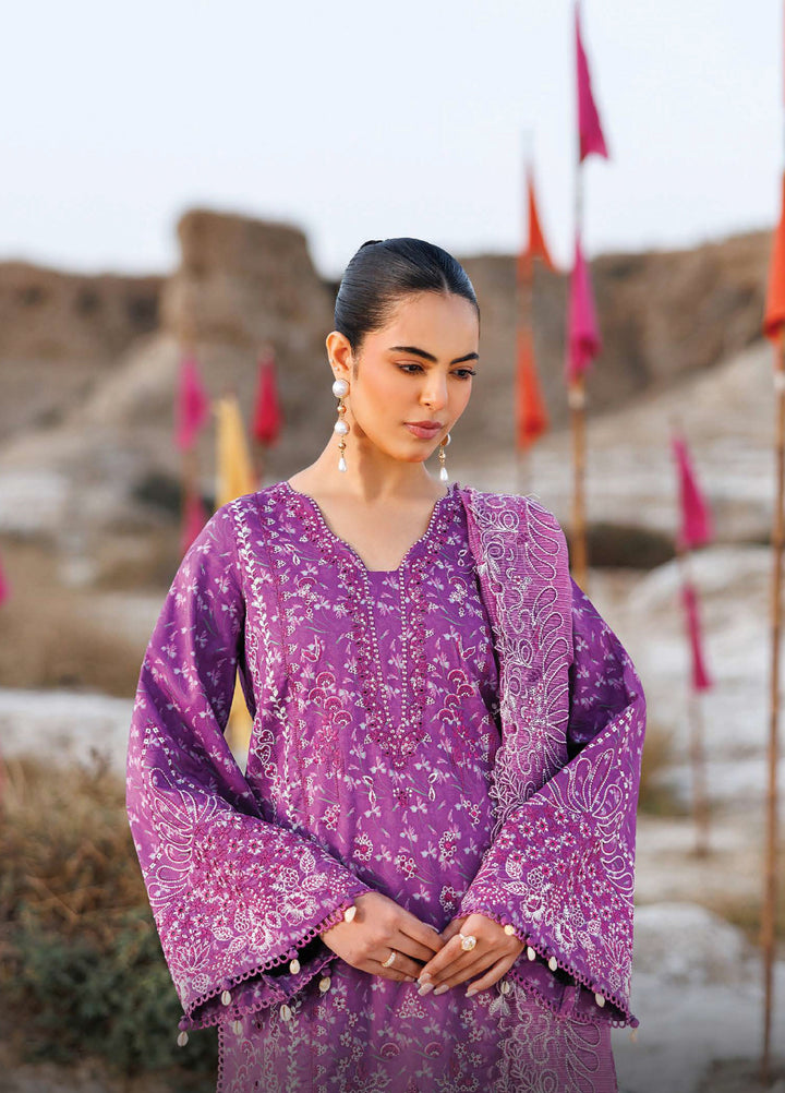 Sunlit Groove by Emaan Adeel Unstitched Embroidered Luxury Lawn 3 Pcs Suit EA26USG FLORAL FRENZY - Summer Collection