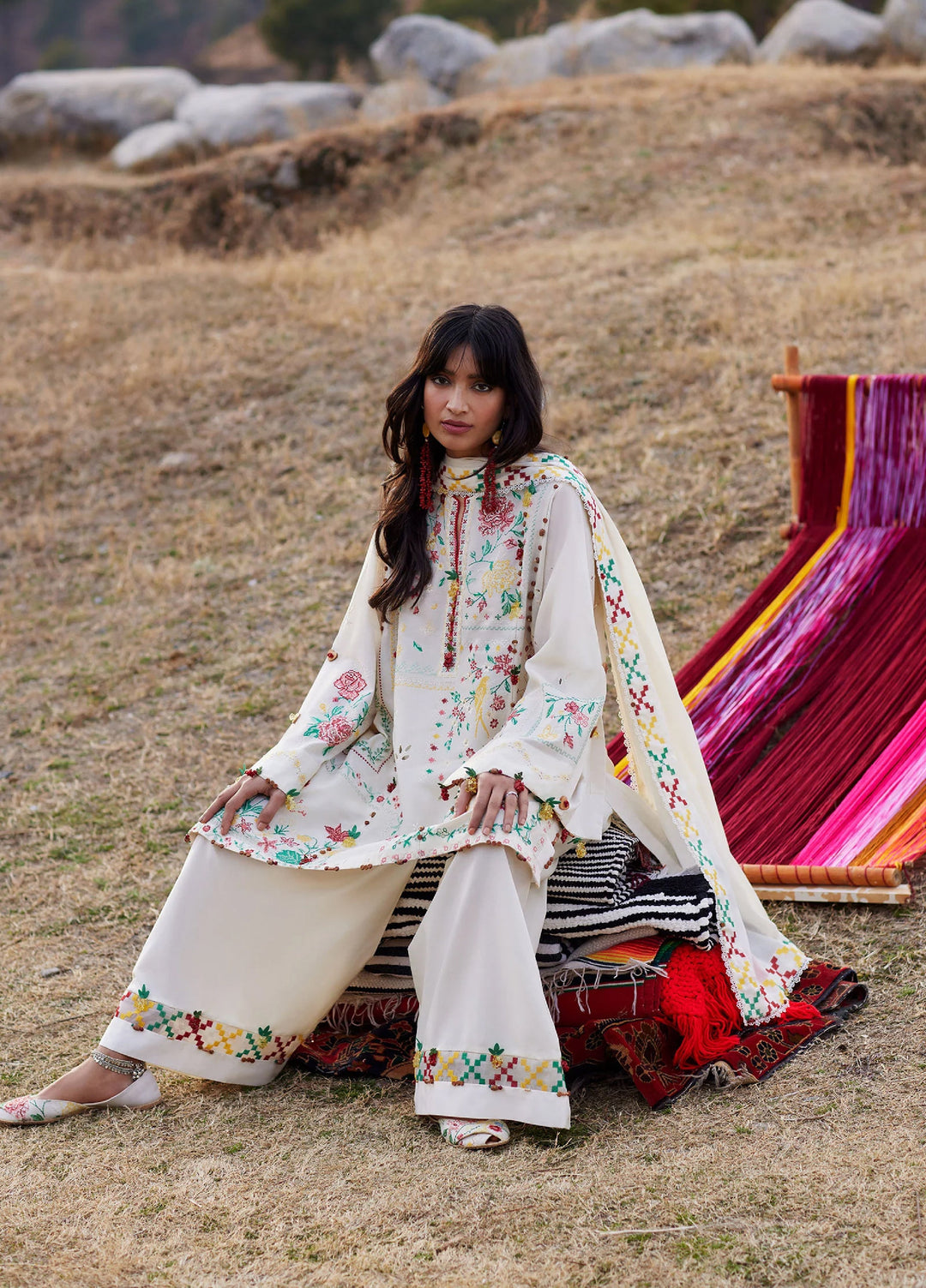 Meili by Zaha Unstitched Embroidered Lawn 3 Piece Suit ZK26UML ZL26-08B - Festive Collection
