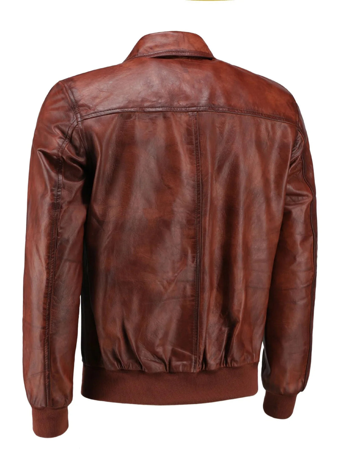 Jild Bomber Jacket Solids Mens Zipper Vintage Bomber Polo Leather Jacket Brown - Winter Collection