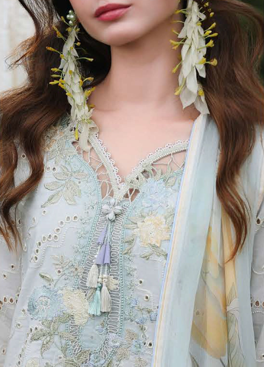 The Secret Garden by Mushq Unstitched Embroidered Lawn 3 Piece Suit MU26USG Ivory Botanica HUNSS260411 - Festive Collection
