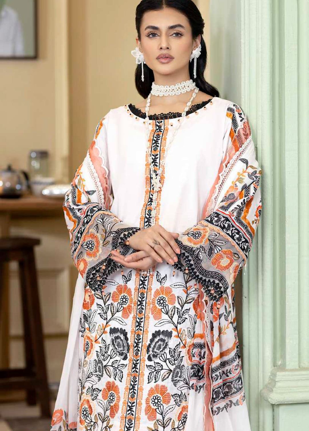 Al Zohaib Unstitched Applique Embroidered Lawn 3 Piece Suit AZ26UAL D-2 - Summer Collection