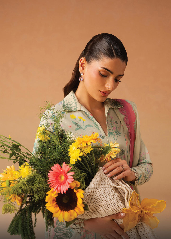 Haze A Prints by Afrozeh Unstitched Embroidered  Lawn 3 Piece Suit AF26UAP Sunlaced Green FWU-111 - Summer Collection