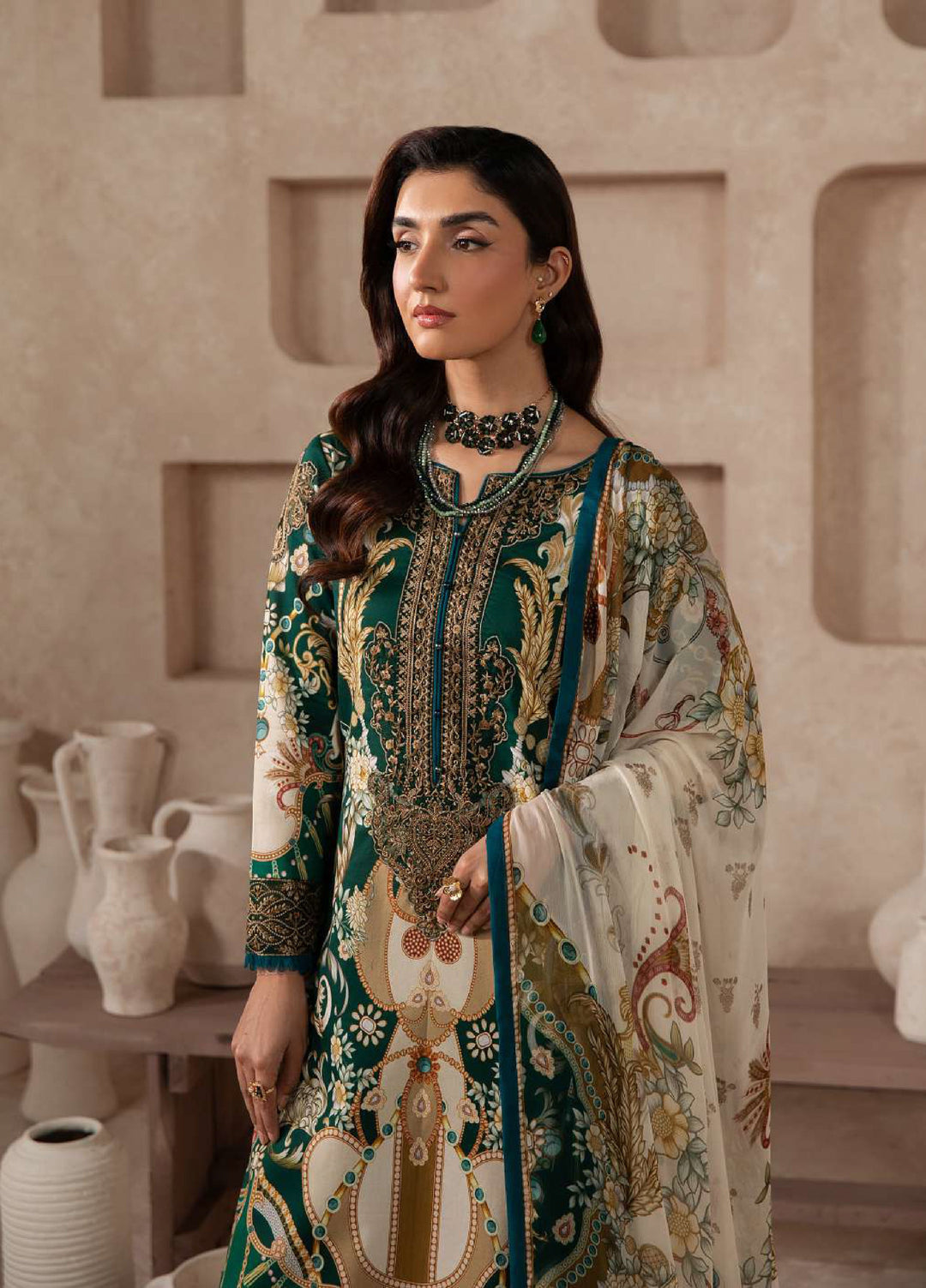 Gulaal Unstitched Embroidered Lawn 3 Piece Suit GL26ULF Vantae D-3 - Festive Collection