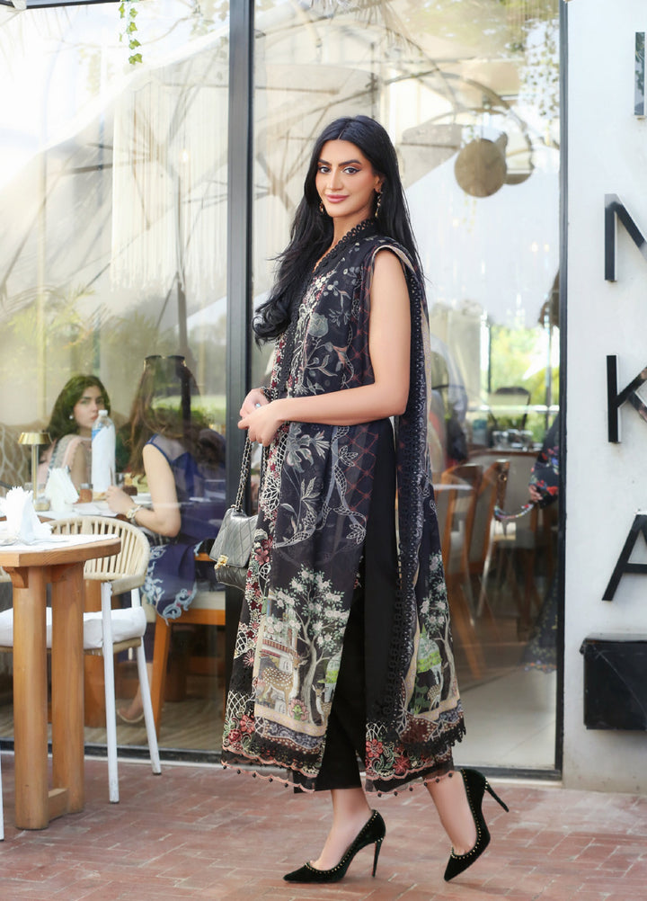 Asifa and Nabeel Unstitched Embroidered Lawn 3 Piece Suit AN26ULE Smoke Pearl VSL 26-08 - Eid Collection