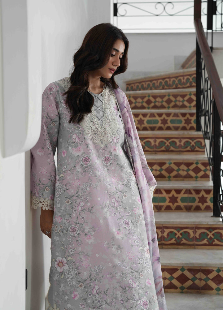 Summer Lines by Neeshay Unstitched Printed and Embroidered Lawn 3 Piece Suit NSH26ULS BLUSHMERE - Eid Collection