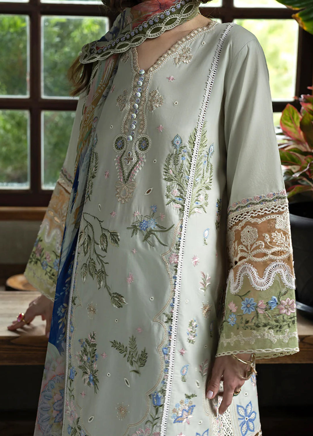 Mon Tresor by Esmel Unstitched Embroidered Luxury Lawn 3 Piece Suit EML26UMT D8-Perla - Summer Collection