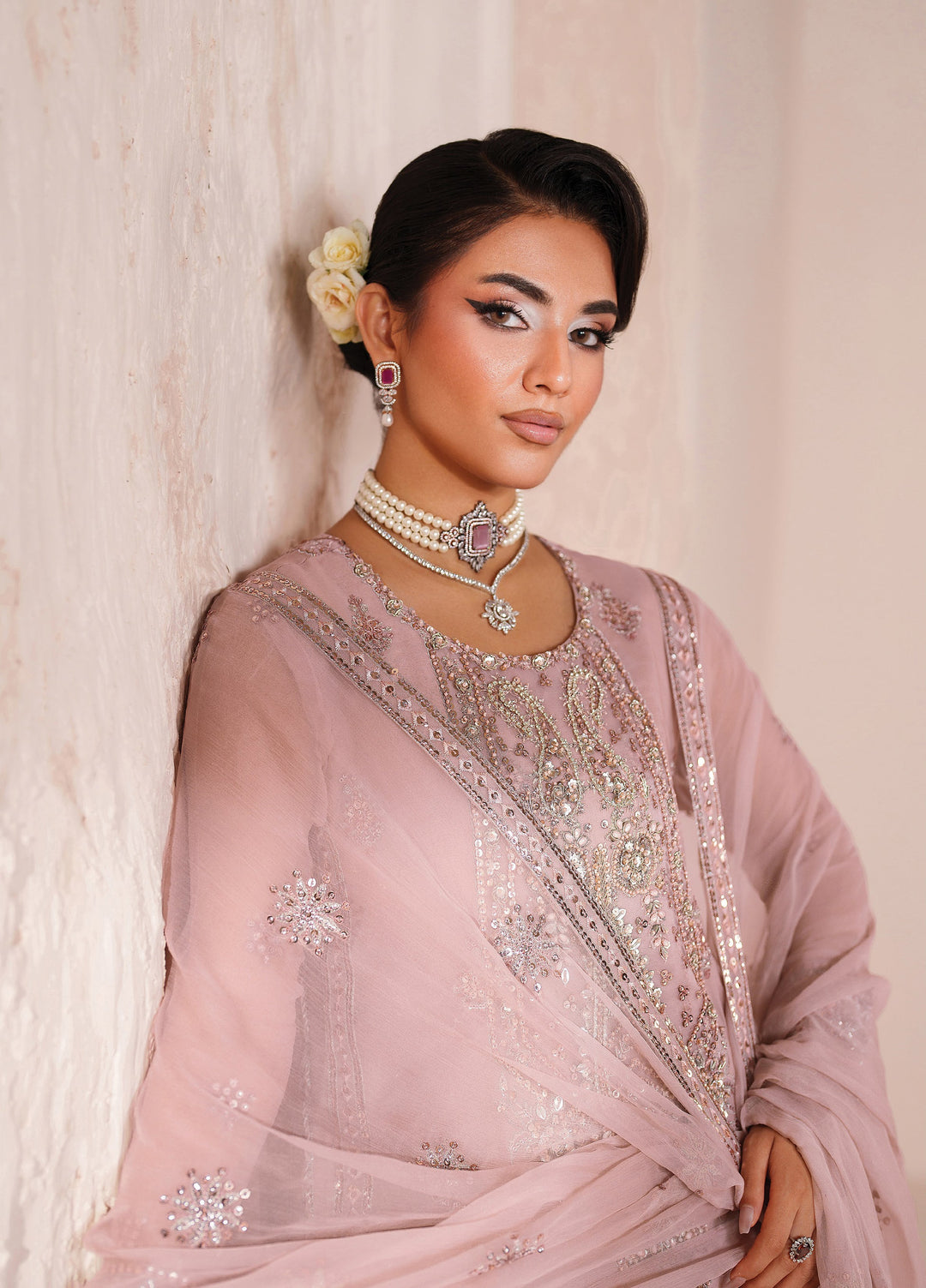Aymal by Alizeh Fashion Unstitched Embroidered Chiffon 3 Piece Suit AFB26UA D-04 June - Festive Collection