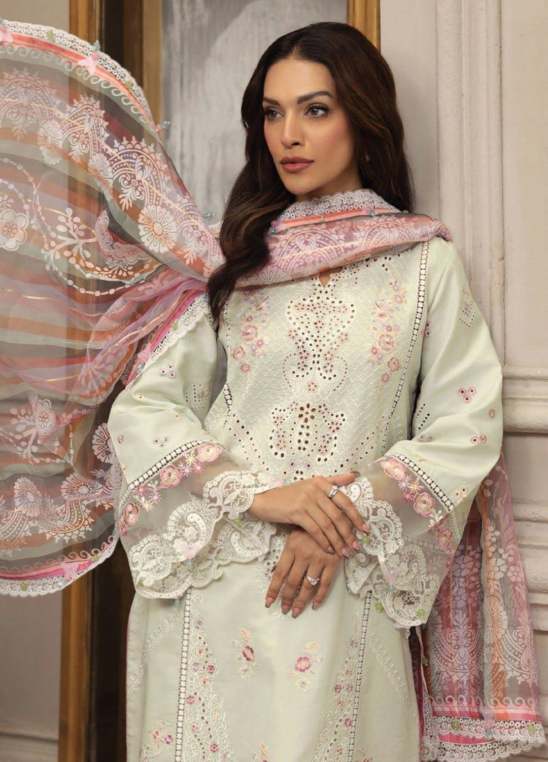 Anaya By Kiran Chaudhry Embroidered Lawn Suits Unstitched 3 Piece AKC23E AL23-09-Kiran - Eid Collection
