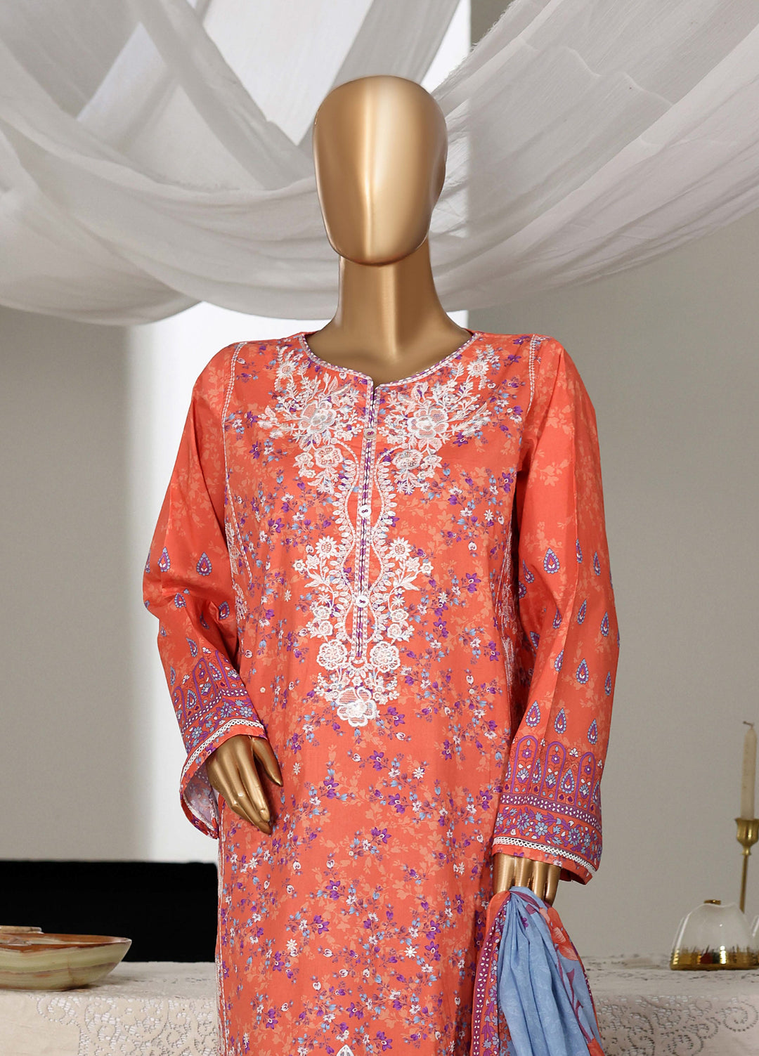 Guldozi by HZ Textiles RTW Embroidered Lawn 3 Piece Suit CPE-3P-029 - Summer Collection