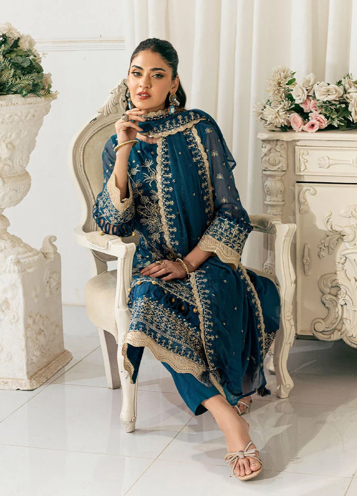 Signature by Salitex Embroidered Chiffon Suits Unstitched 3 Piece SUNS7CH032UT - Summer Collection