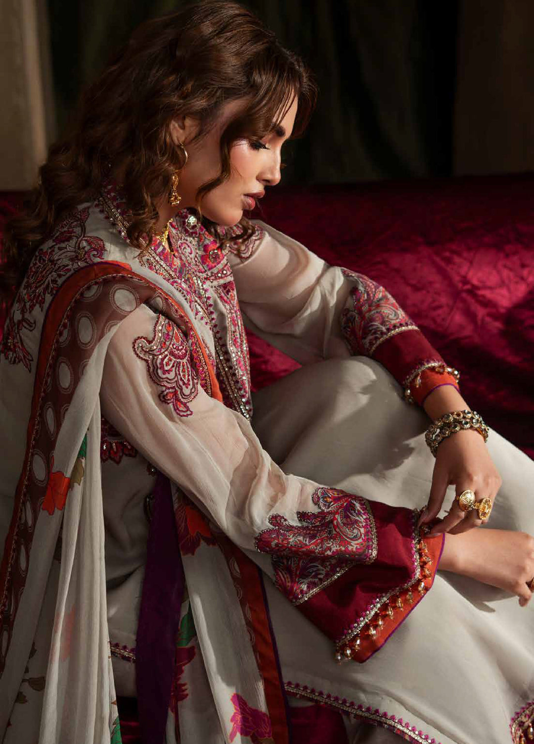 Vasal by Charizma Unstitched Embroidered Chiffon 3 Piece Suit CHR26UV VSL6-01 - Festive Collection