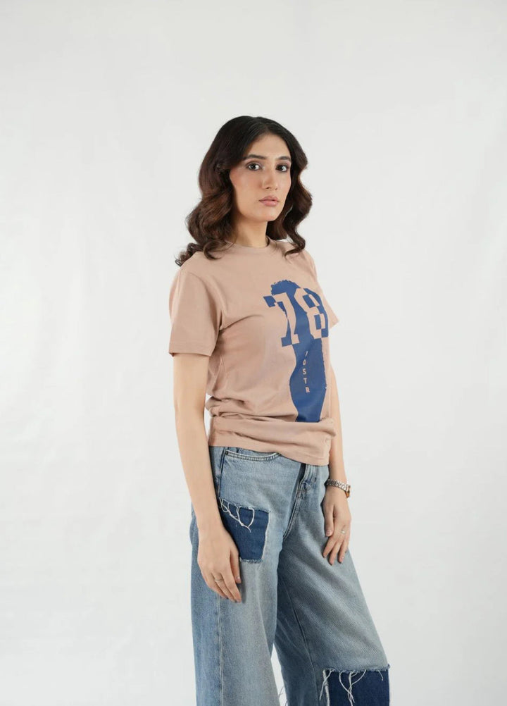 Mercato RTW Solids Cotton 1 Piece Round Neck Beige Shirt