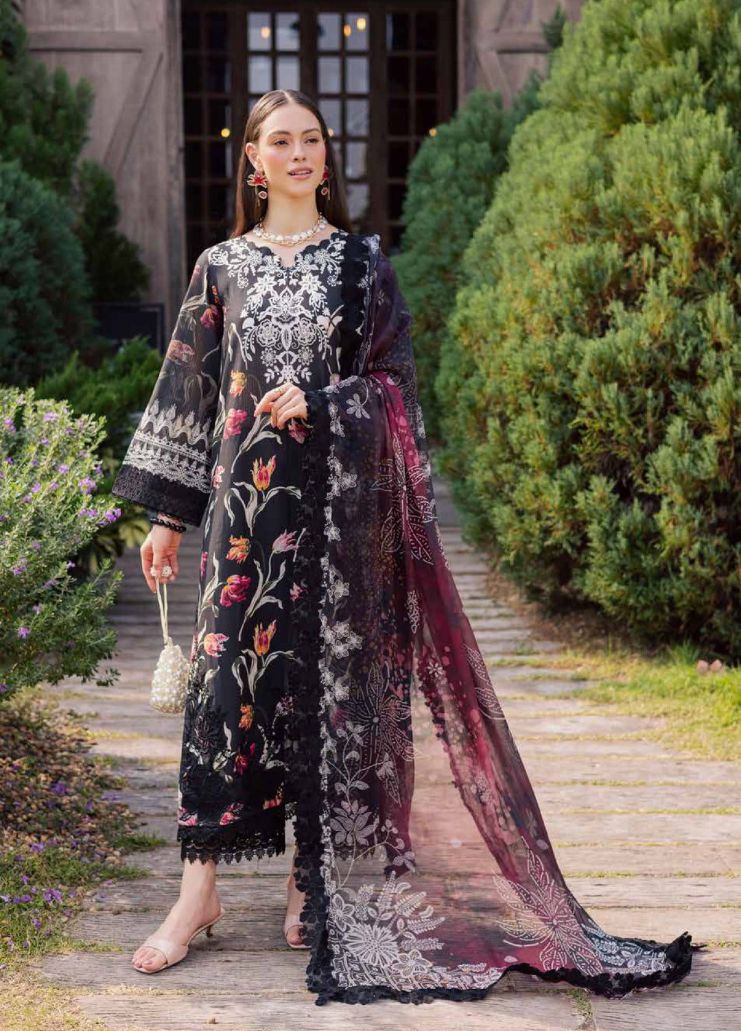 Gardenia by Nureh Unstitched Embroidered Lawn 3 Piece Suit NU26UGL NSG-214 - Summer Collection