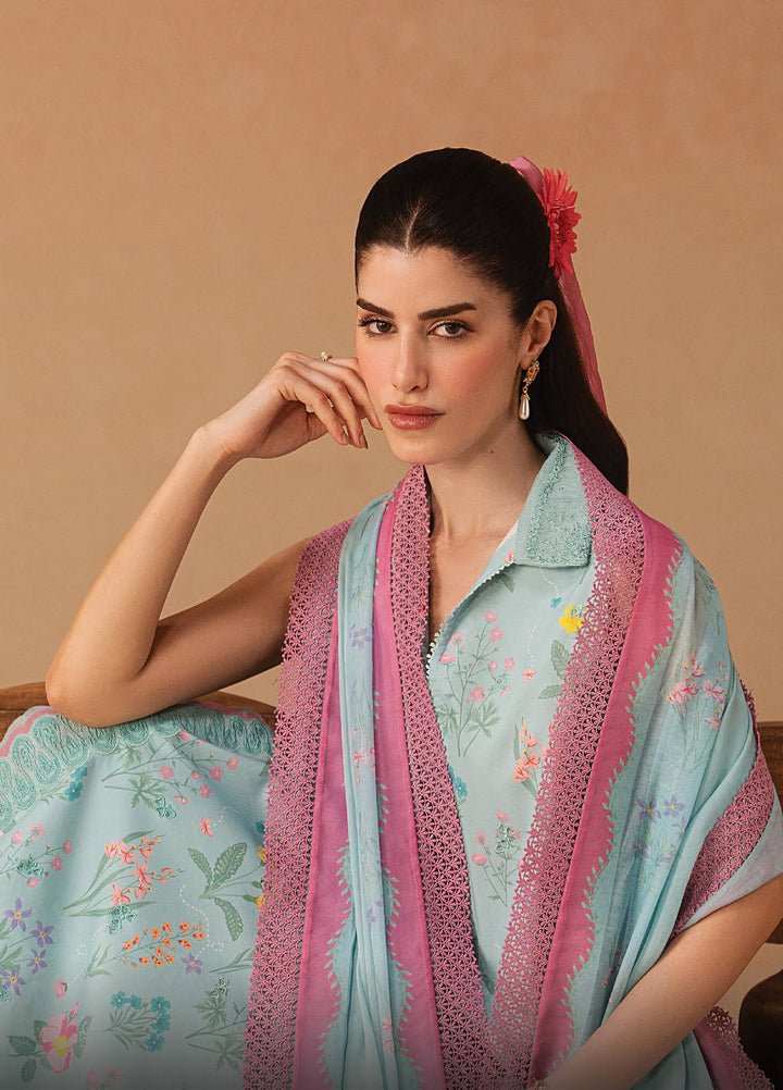 Haze A Prints by Afrozeh Unstitched Embroidered  Lawn 3 Piece Suit AF26UAP Sunlaced Plum FWU-110 - Summer Collection