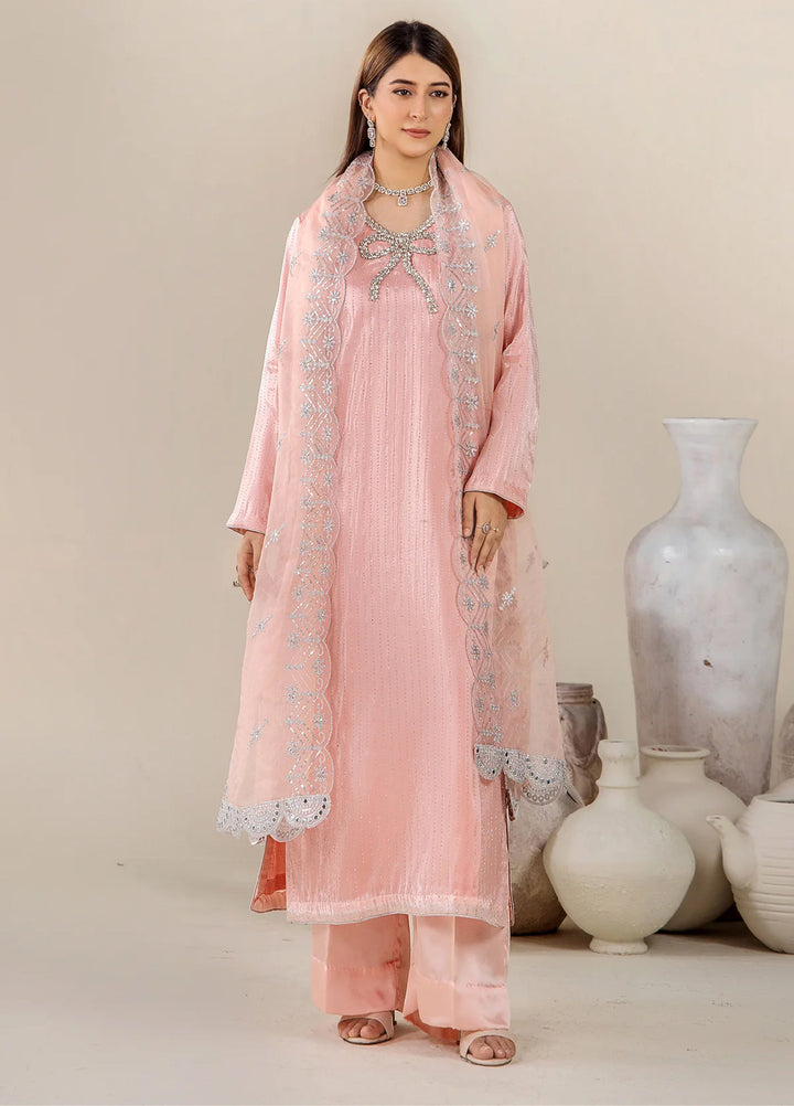 The Florea Edit by Alyra RTW Embossed Sheesha Silk 3 Piece Suit HAZEL-RTW1001 - Festive Collection