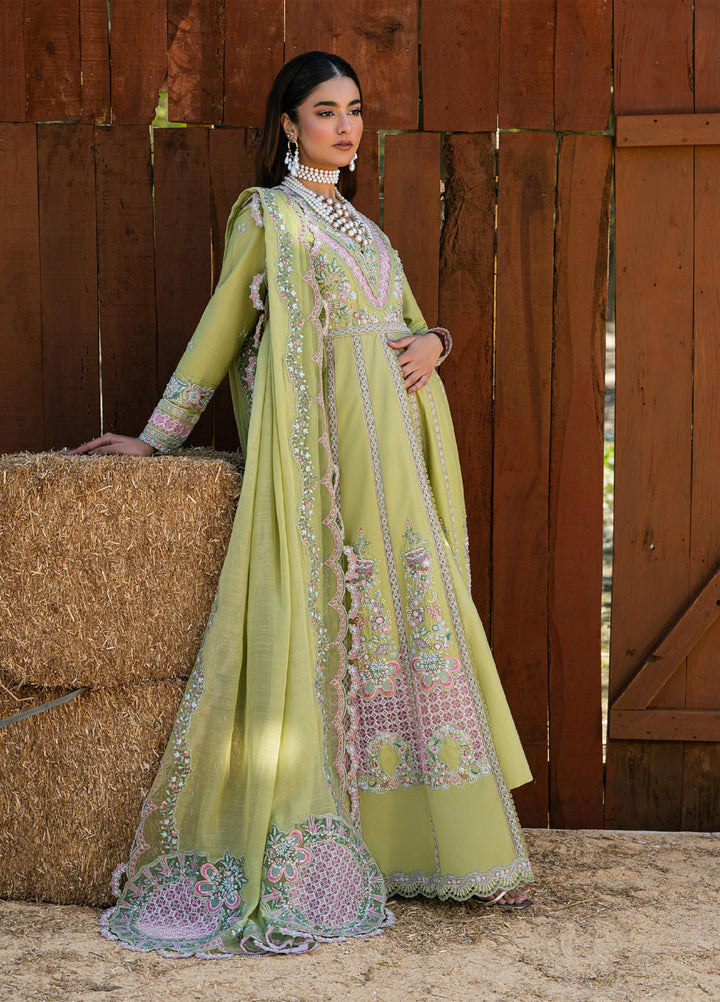 Aura of Flora by Zarizaa Unstitched Embroidered Luxury Lawn 3 Pcs Suit ZZ26UAFL ZA10-3ULE03G-2602 MOSS - Summer