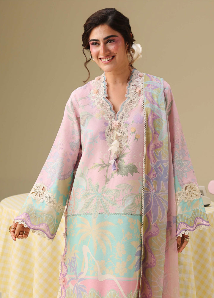 Soleil Hemline by Mushq Unstitched Printed Lawn 3 Piece Suit MU26USL Honey Petal HUNSS260312 - Festive Collection