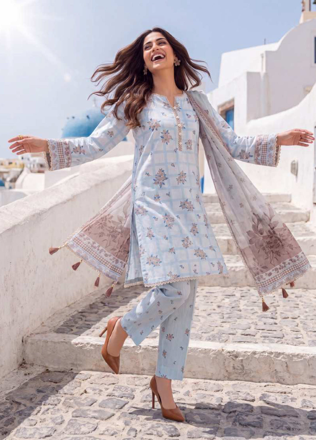 Coco Cords by Al Zohaib Unstitched Printed Lawn 3 Piece Suit AZ26UCL-3 - Casual Collection