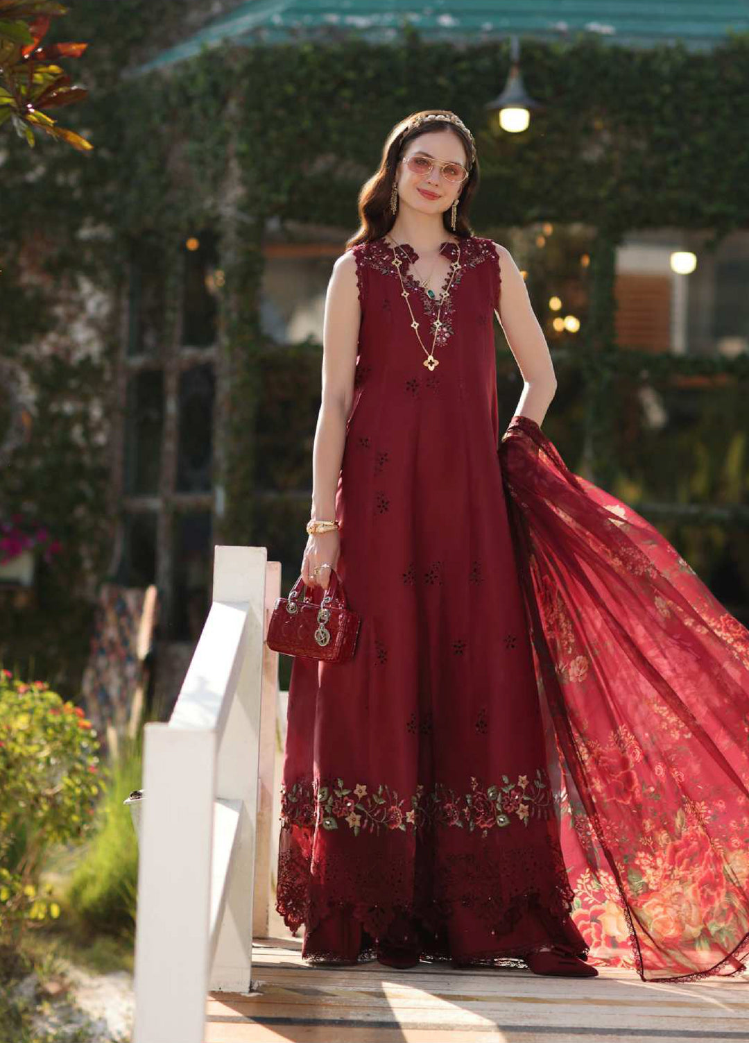 Noor Luxe by Saadia Asad Unstitched Embroidered Lawn 3 Piece Suit SA26ULNE D14 - Eid Collection