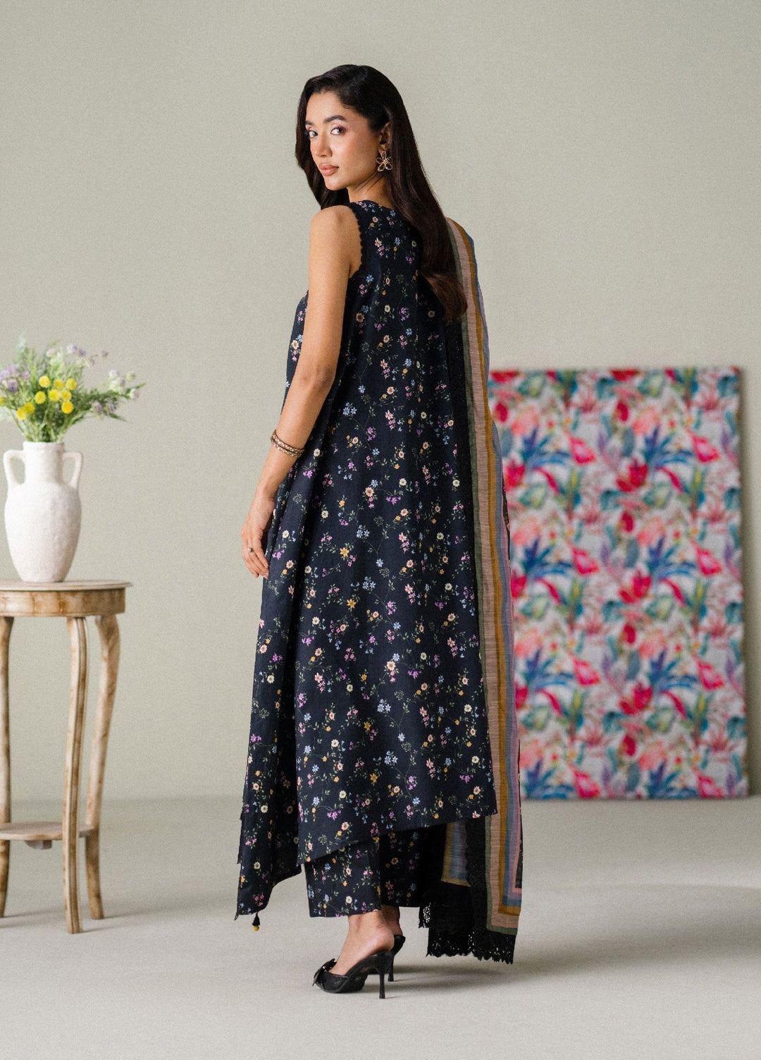 FNF Prints by Faiza Faisal Unstitched Embroidered Lawn 3 Piece Suit FF26UF D-5 Twilight Charm - Summer Collection