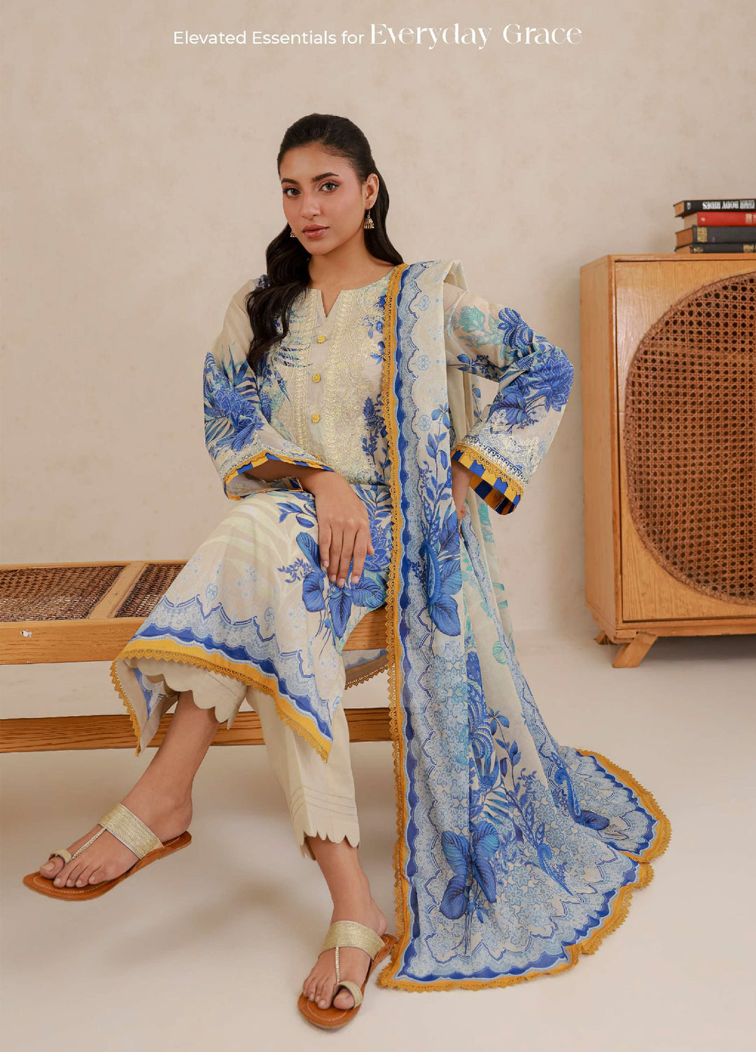 Zellbury Unstitched Printed Lawn 3 Piece Suit ZB26UC WUS26E30705 - Casual Collection