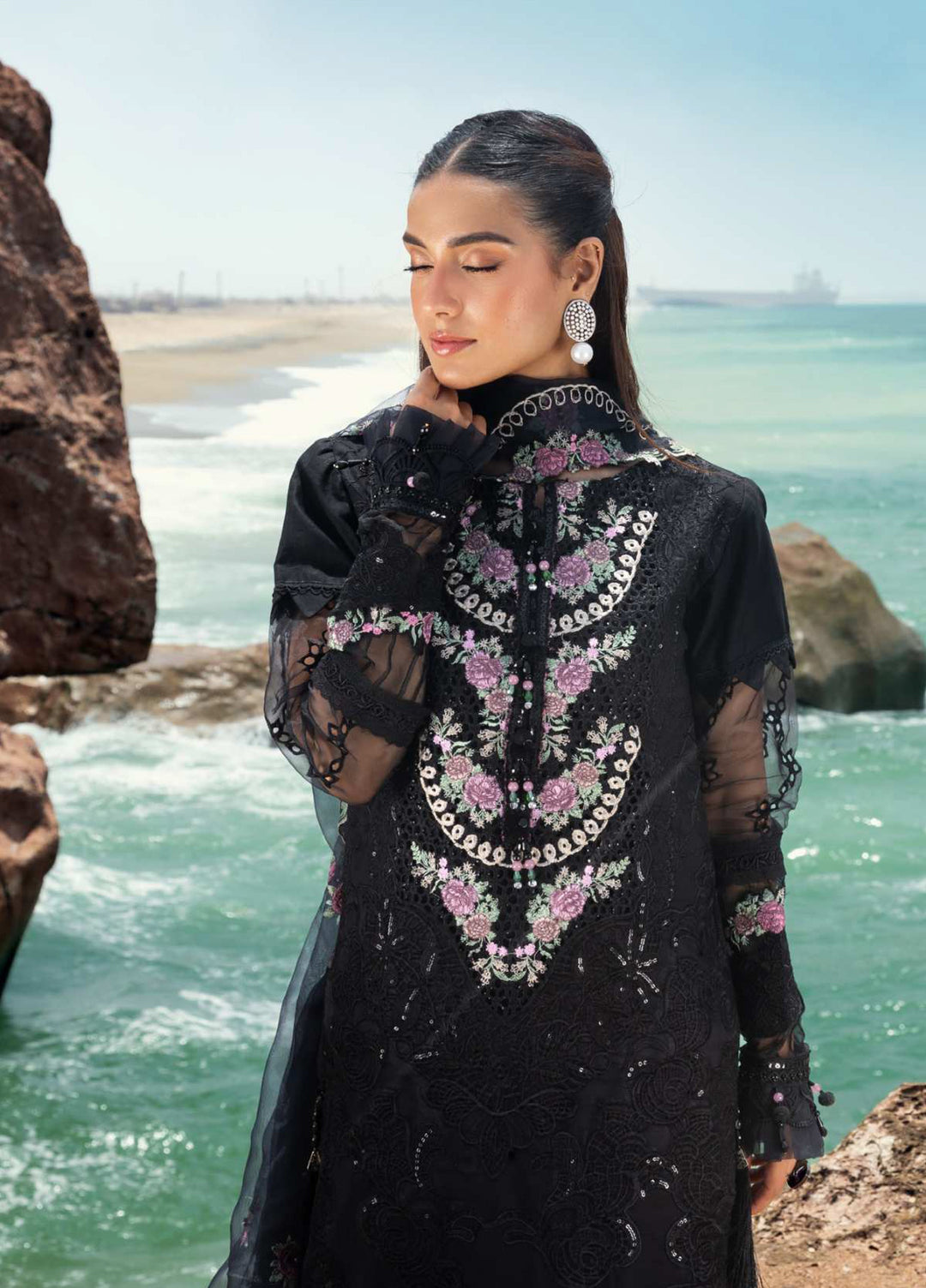 Mahiymaan by Al Zohaib Unstitched Embroidered Luxury Lawn 3 Piece Suit AZ26UM D-3 - Festive Collection