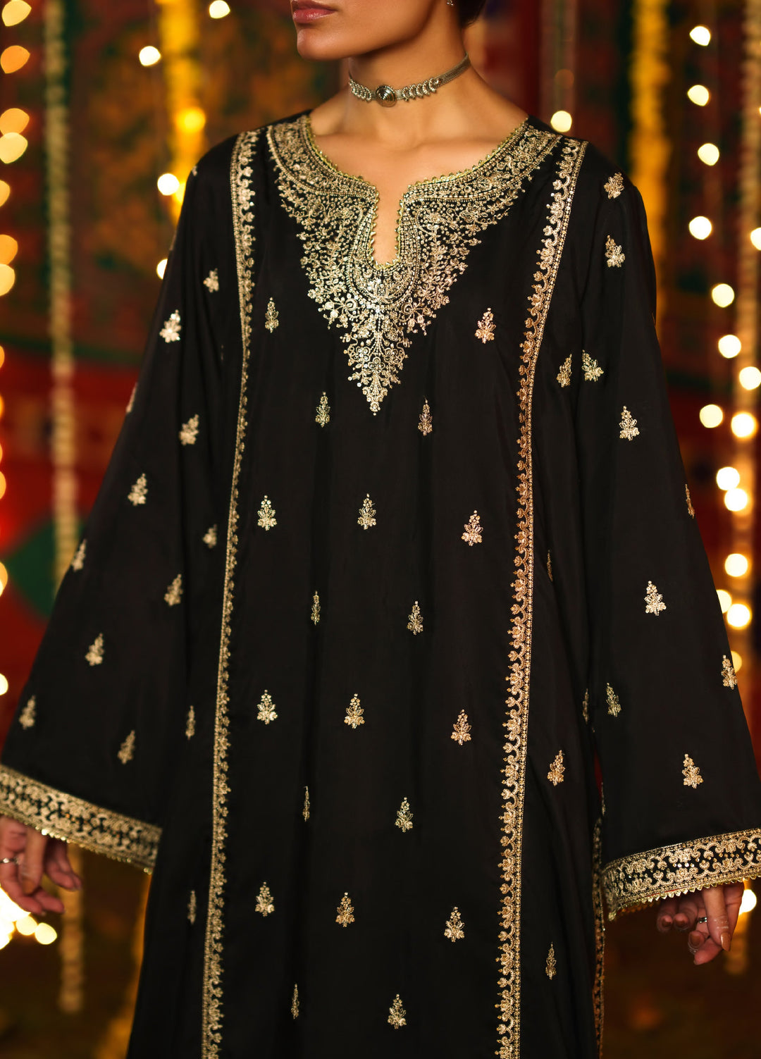 Chand Bali by Casuallite RTW Embroidered Viscose Silk 3 Piece Suit CL26UCR Noor e Shab - Wedding Collection