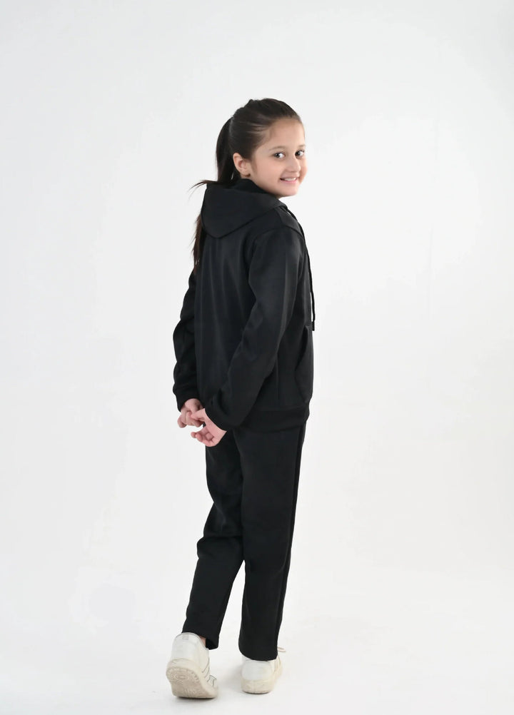 IQ Exclusive Kids Track Suit Fleece 2 PieceBlack Hoodie Tracksuit-Unisex Kids - Winter Collection