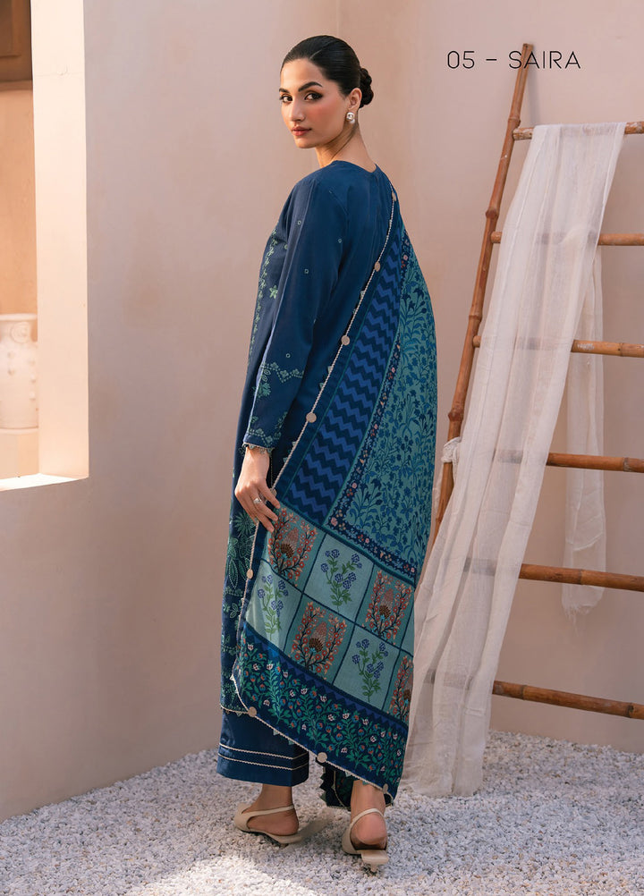 Rang e Khizaan by Xenia Unstitched Khaddar Embroidered Suits 3 Piece XE25SW D-05 SAIRA - Winter Collection
