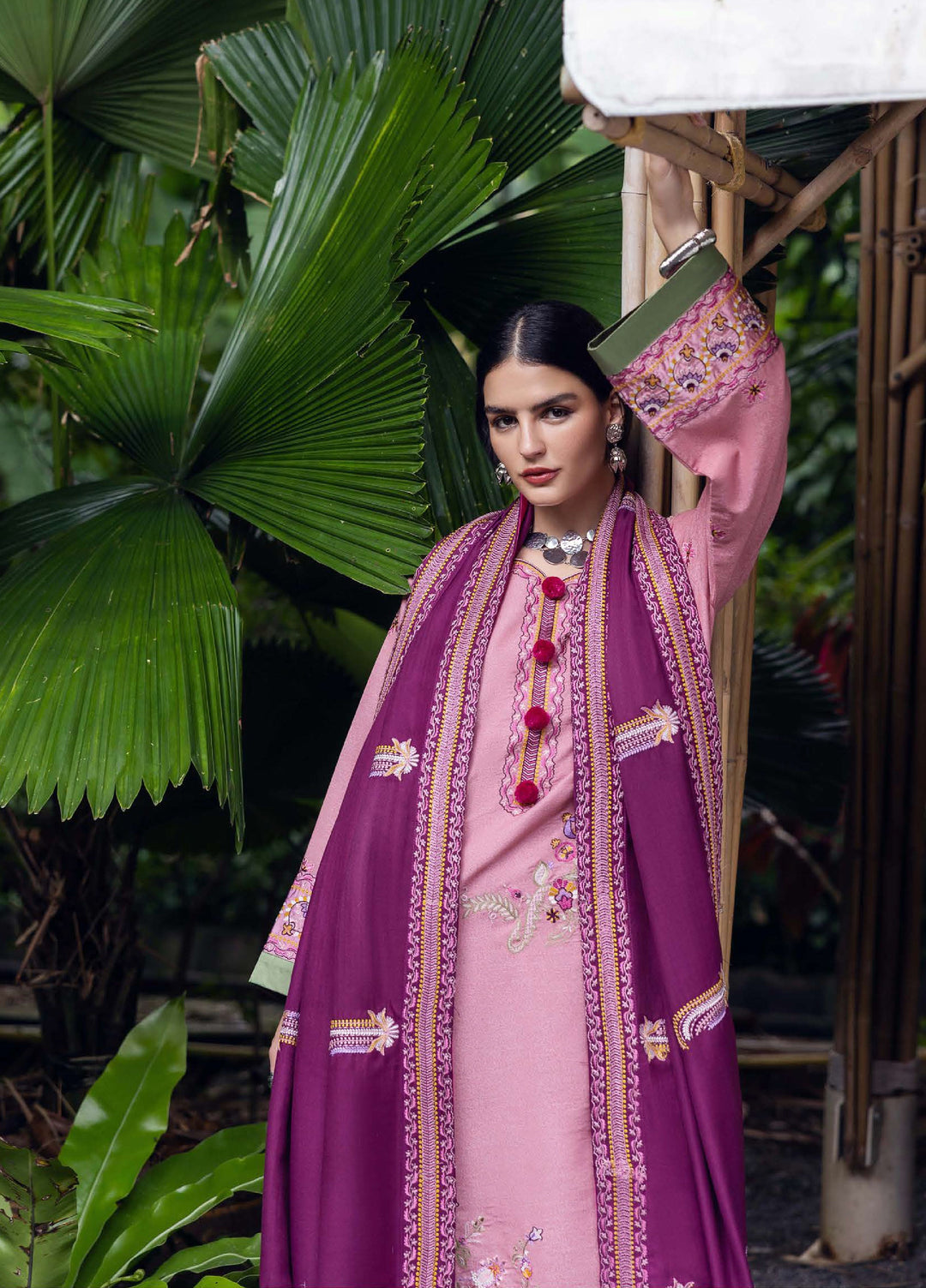 Symphony Hemline by Mushq Unstitched Karandi Embroidered 3 Piece MU25SK Opal Gleam - Winter Collection