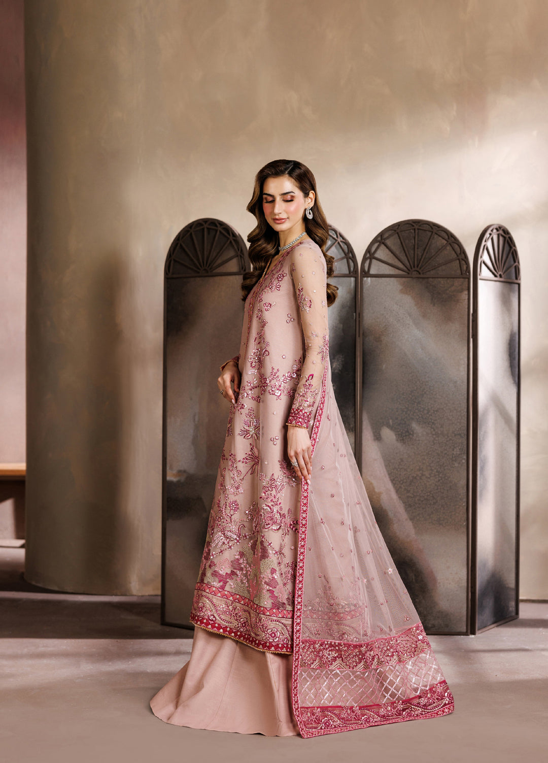 Zaryah by Zarif Unstitched Embroidered Net 3 Piece Suit ZR26UZF ZF-ZYR-PARISA-02 - Festive Collection