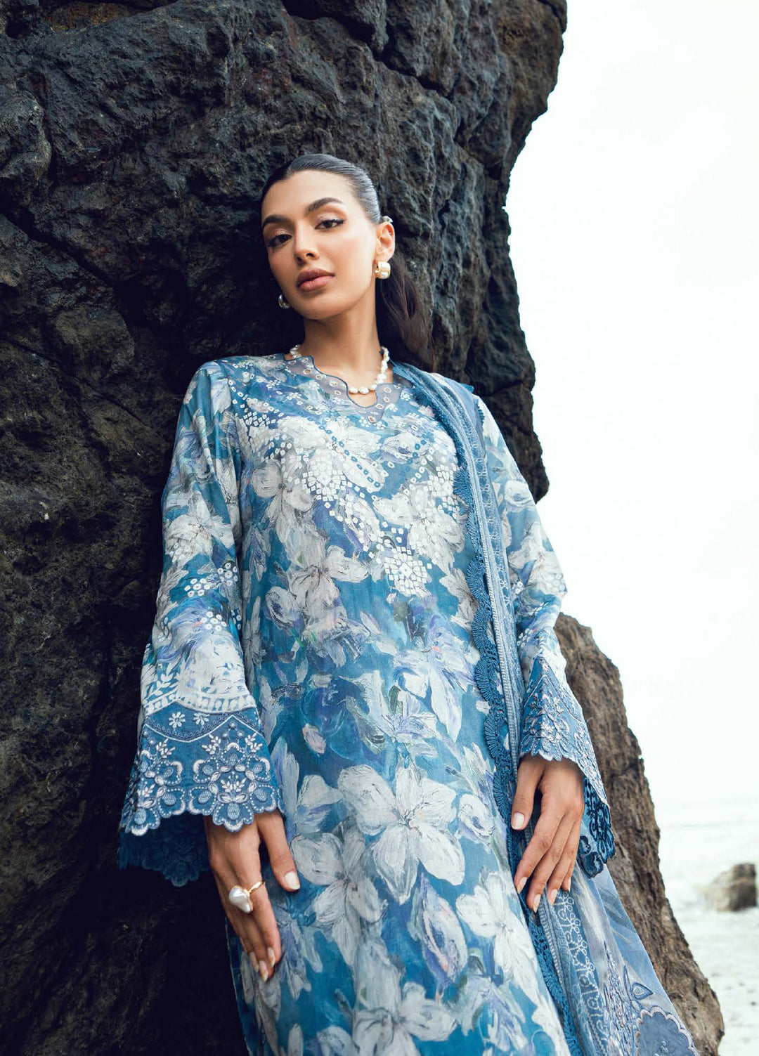 Gardenia by Nureh Unstitched Embroidered Lawn 3 Piece Suit NU26UGL NSG-201 - Summer Collection