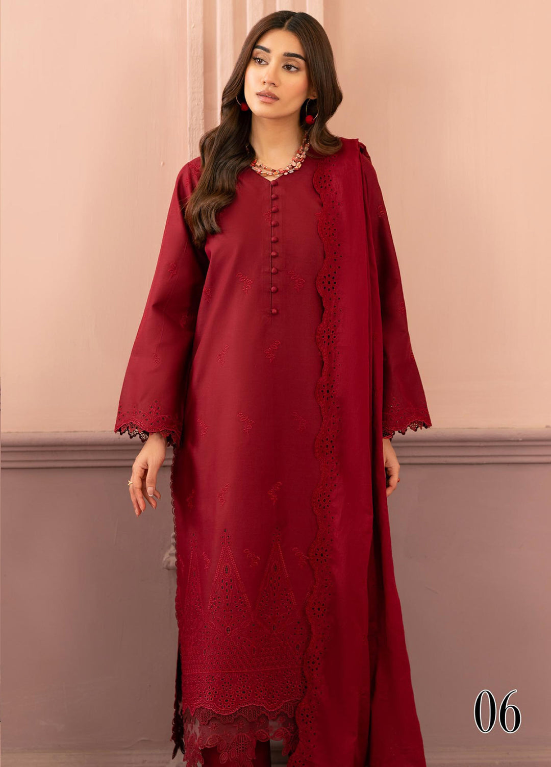 Raha by Rajbari Unstitched Premium Chikankai Embroidered Lawn 3 Piece Suit RB26UCRL D-6 - Summer Collection