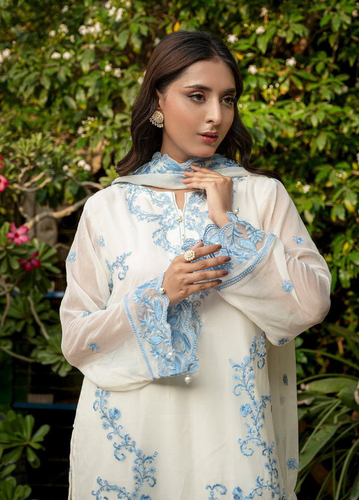 Zenia by Fine Tex Unstitched Royal Embroidered Chiffon Suits 3 Piece FNT25ZC ZC-01 - Festive Collection