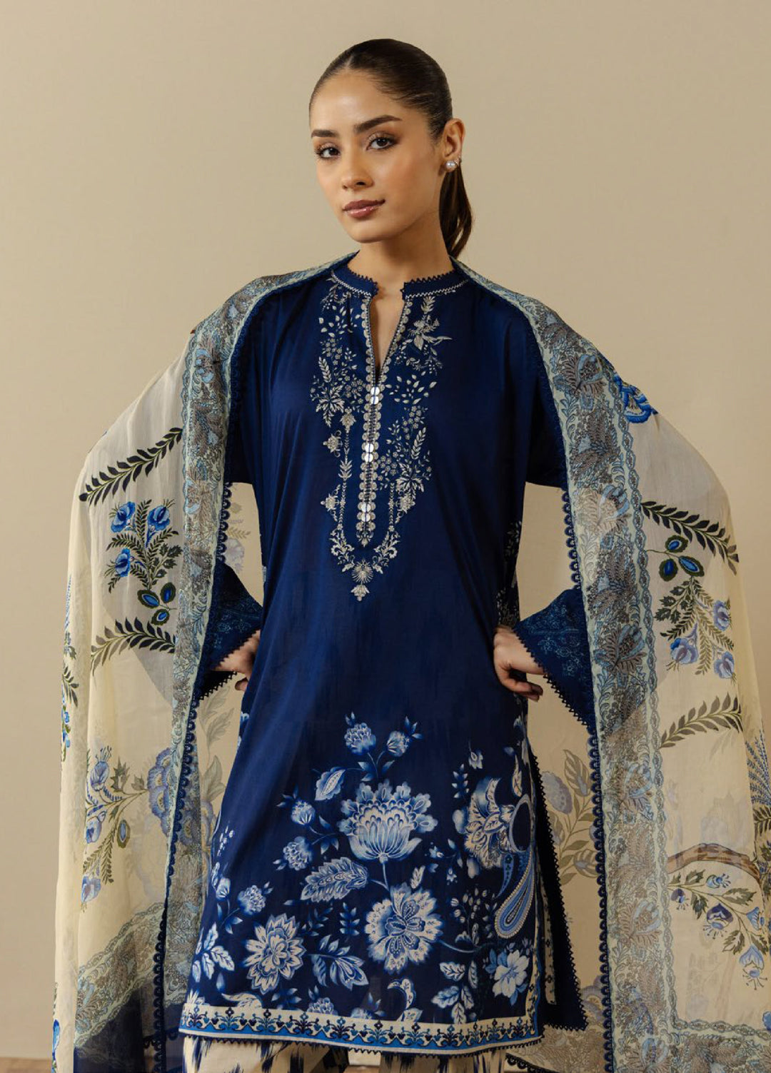 Coco by Zara Shahjahan Unstitched Printed Lawn 3 Piece Suit CZS26UPL CASSIA-10A - Summer Collection