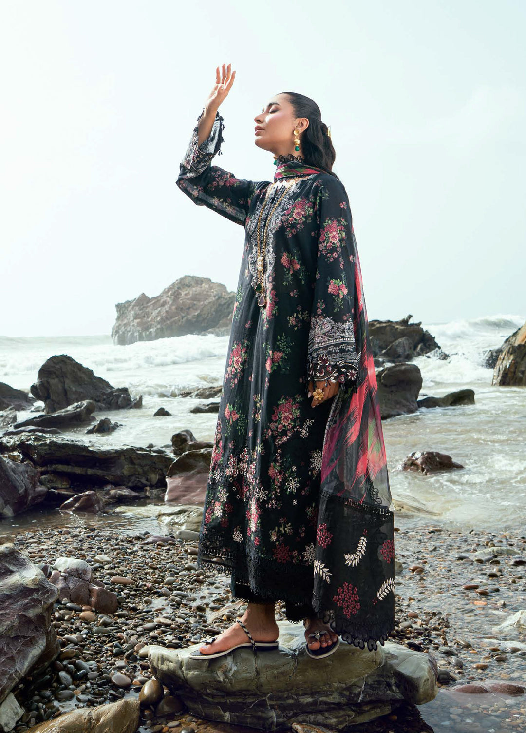 Gardenia by Nureh Unstitched Embroidered Lawn 3 Piece Suit NU26UGL NSG-199 - Summer Collection