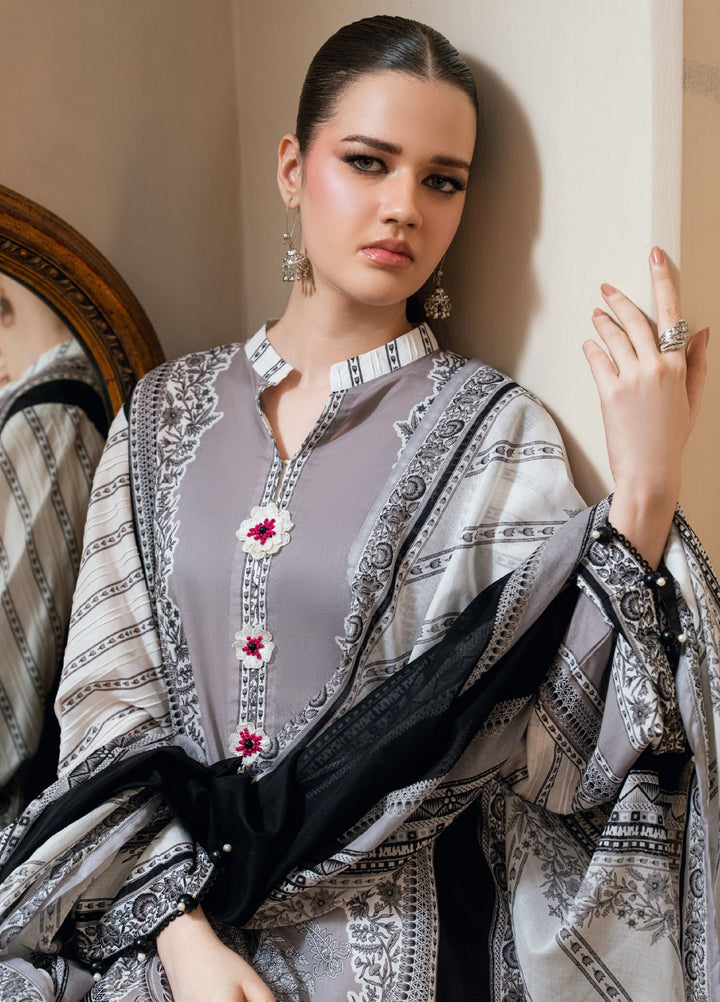 Noir and Blanc by Gul Ahmed Unstitched Printed Lawn 3 Piece Suit GA26UNBL B-62015 - Summer Collection